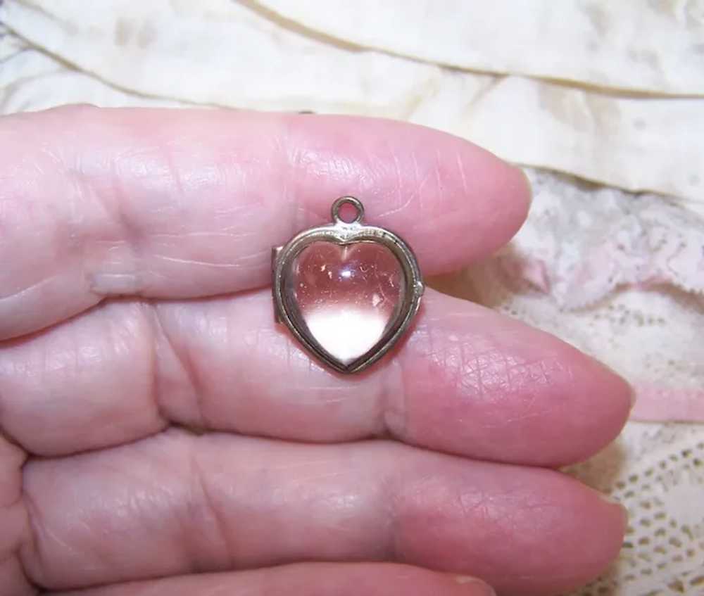 Sterling Silver Pools of Light or Lucite Heart Pi… - image 2