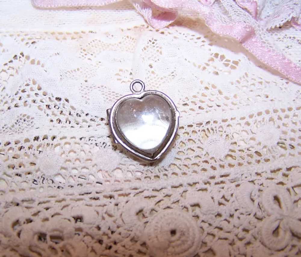 Sterling Silver Pools of Light or Lucite Heart Pi… - image 3