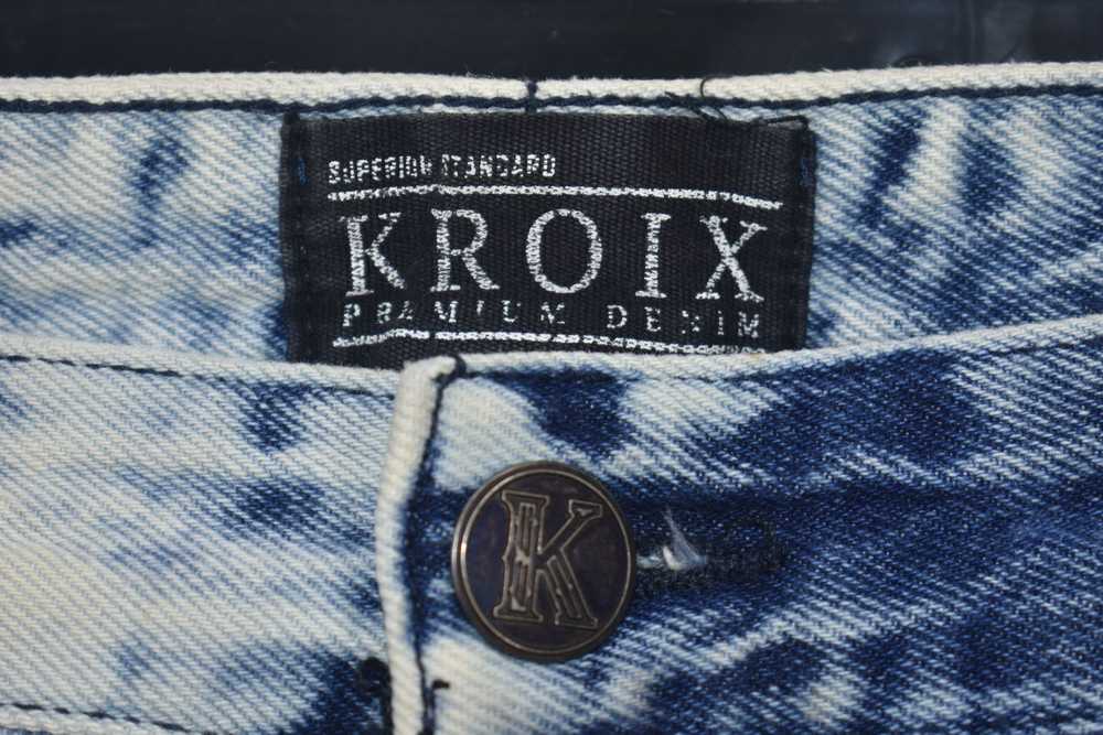 Biker Jeans × Vintage Vintage Kroix Acid Wash Bik… - image 3