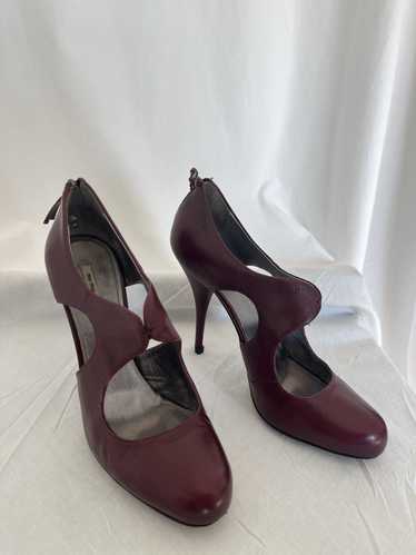 Miu Miu × Vintage Miu Miu burgundy leather heels s