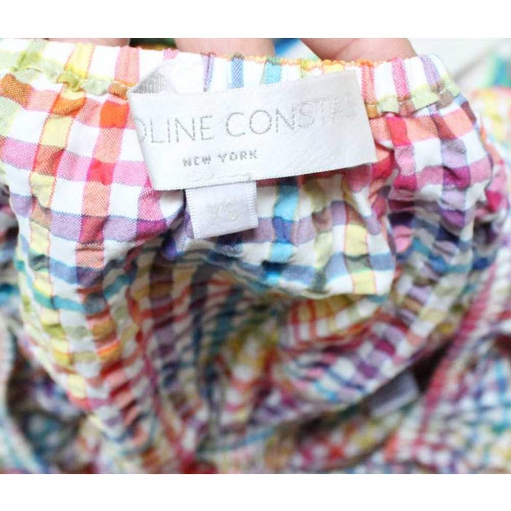 Caroline Constas Bardot Rainbow Grid Gingham Crop… - image 6