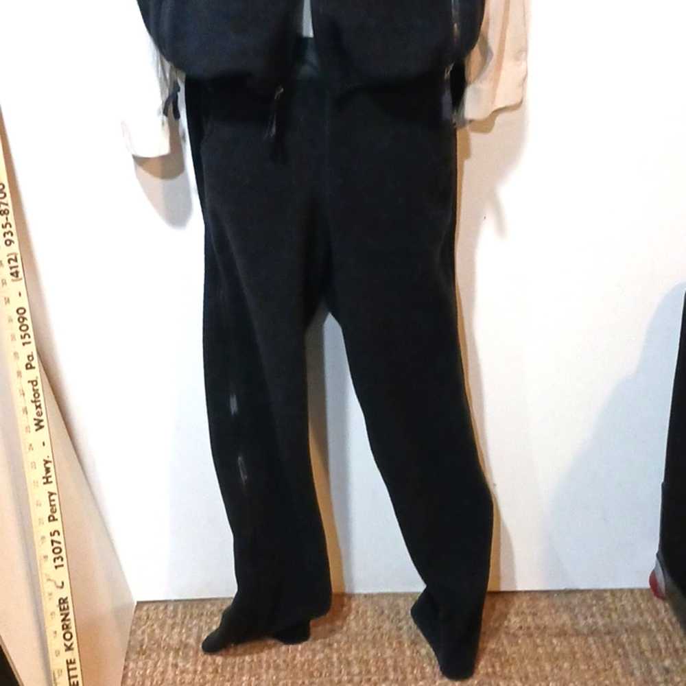 Vintage Moonstone 2 piece Black Fleece Set Vest P… - image 2