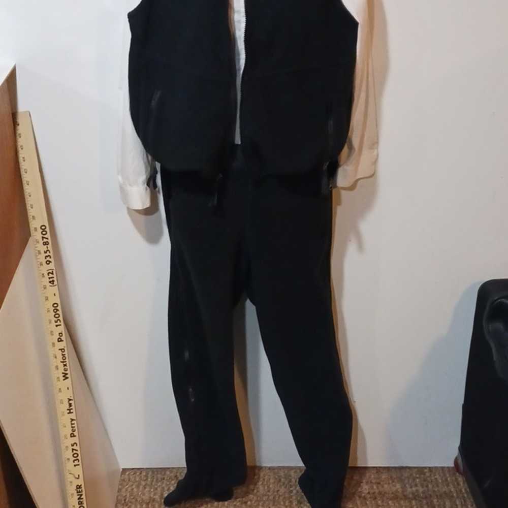 Vintage Moonstone 2 piece Black Fleece Set Vest P… - image 3