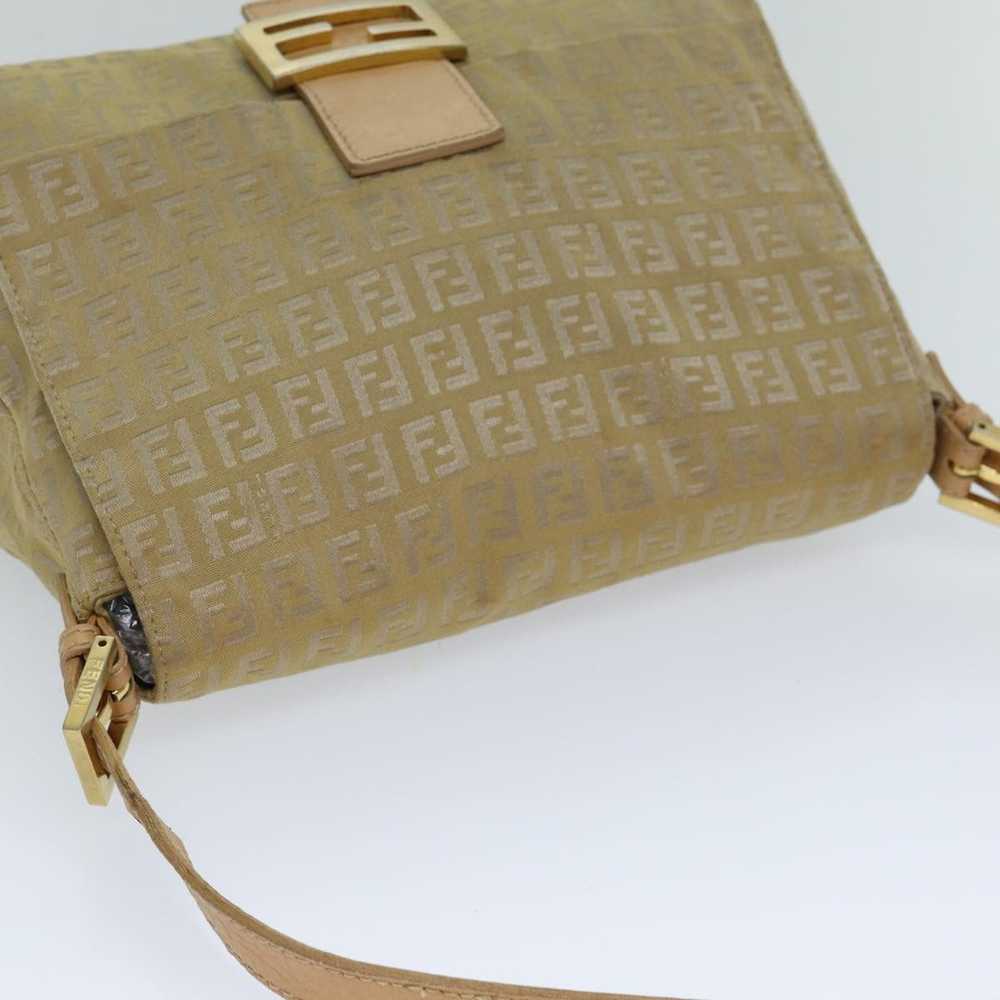 Fendi Mamma Baguette Beige Canvas Shoulder Bag (P… - image 9