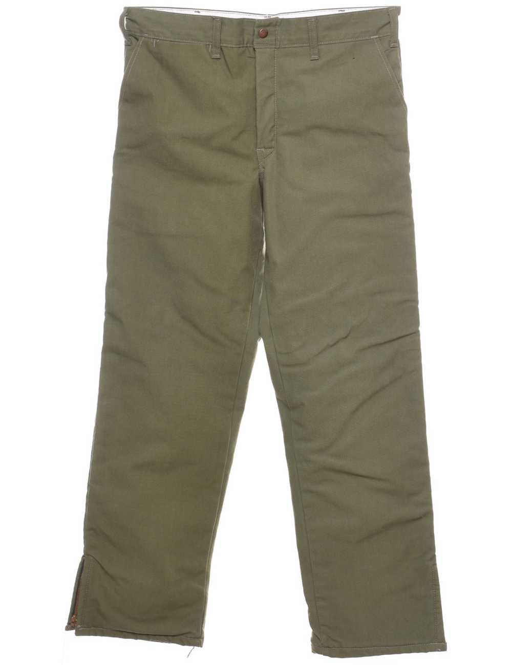 Olive Green Classic Khakis - W34 L30 - image 1