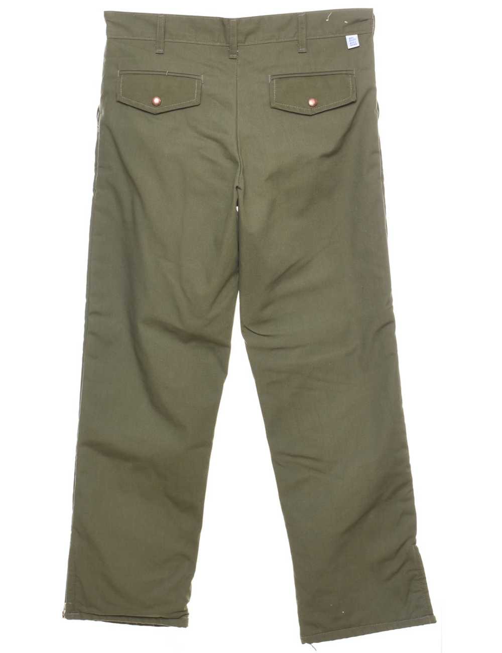 Olive Green Classic Khakis - W34 L30 - image 2