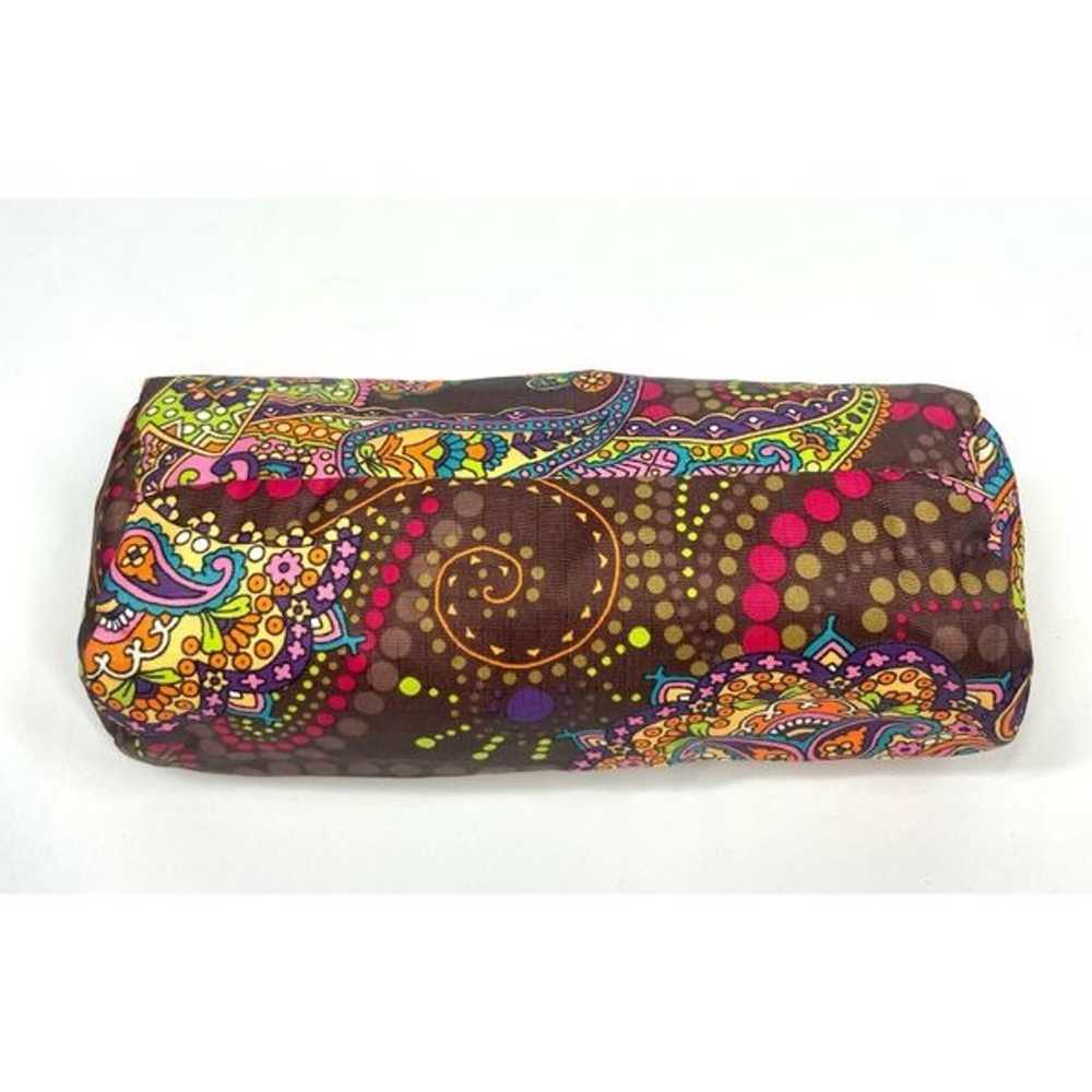 Vintage LeSportsac Paisley Brown Barrel Zip Pouch… - image 5