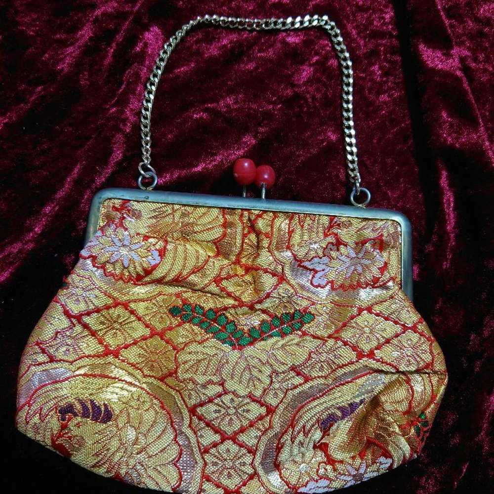 Traditional pattern - Gamaguchi mini bag - Kimono… - image 1