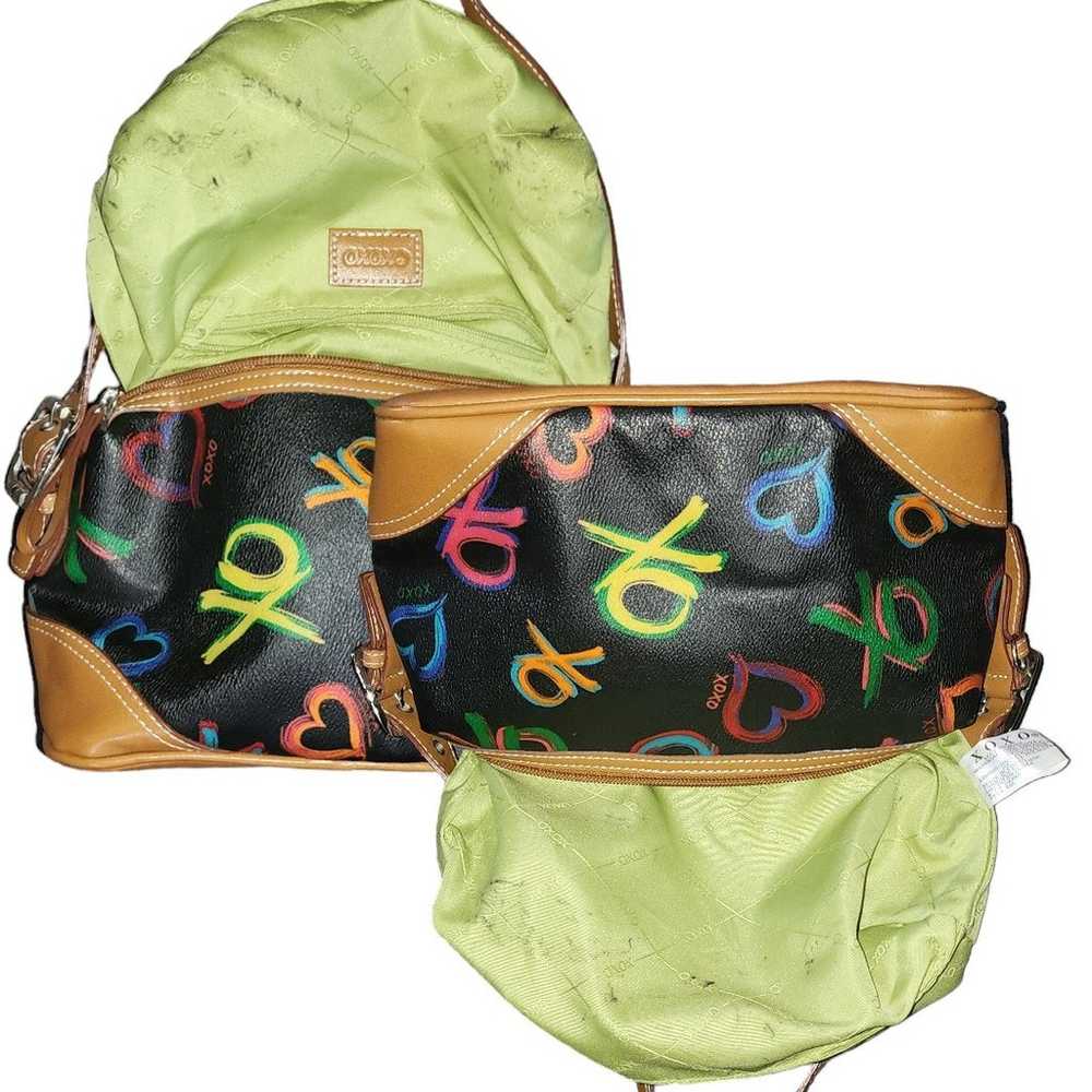 XoXo Vintage Mini Rainbow Monogram Shoulder Bag Y… - image 5