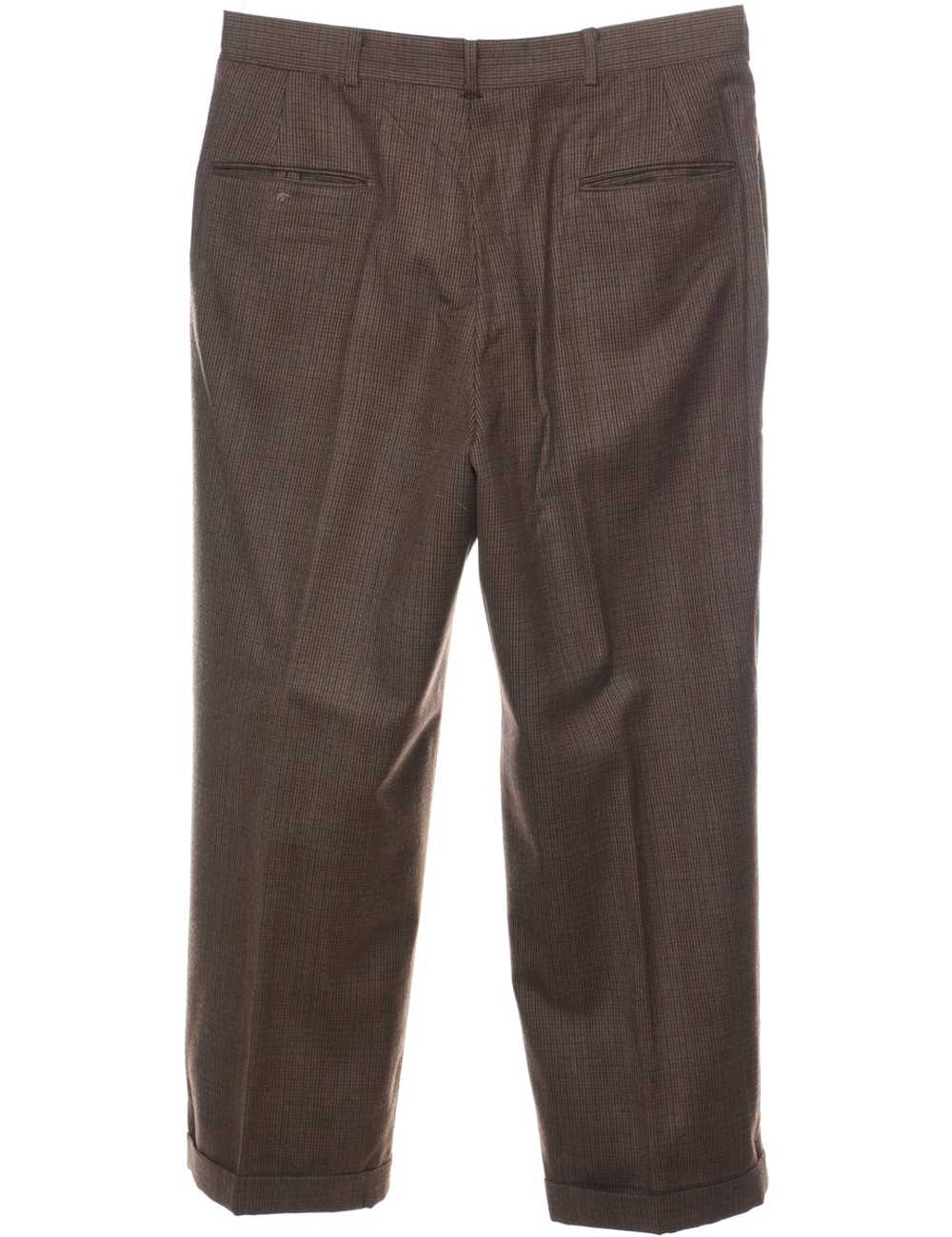 Checked Pattern Brown Classic Trousers - W33 L28 - image 2