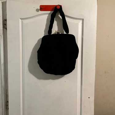 Vtg Black Velvet Bag purse