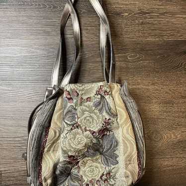 Vintage Floral tapestry style embroider purse - image 1