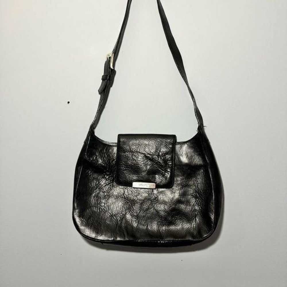 Vintage Fossil Black Leather Hobo Adjustable Shou… - image 3