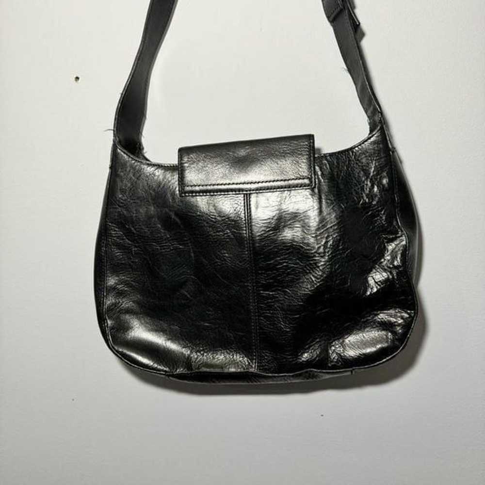 Vintage Fossil Black Leather Hobo Adjustable Shou… - image 6