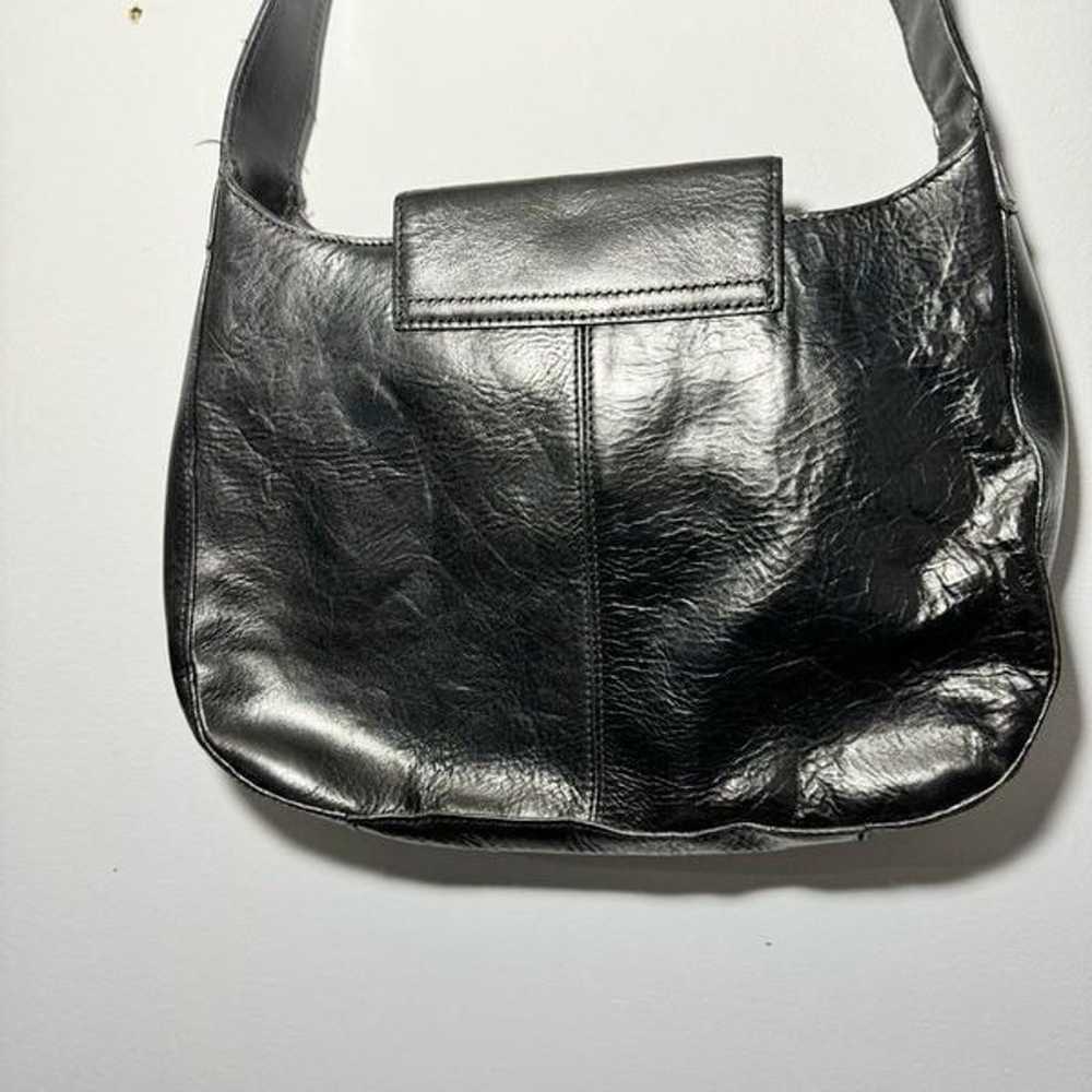 Vintage Fossil Black Leather Hobo Adjustable Shou… - image 7