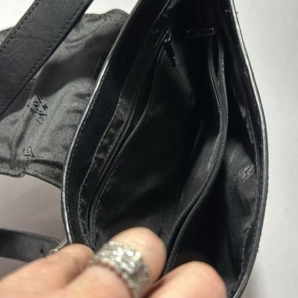 Vintage Fossil Black Leather Hobo Adjustable Shou… - image 9