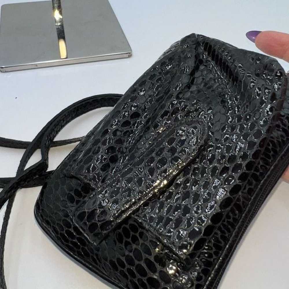 Brighton Vintage Small Crossbody Croc Embossed Wa… - image 5