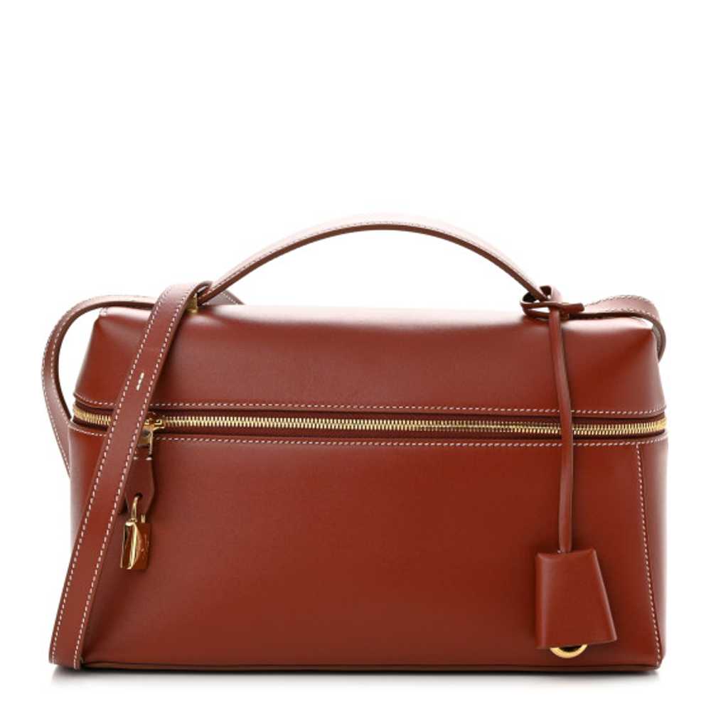 LORO PIANA Saddle Calfskin Extra Bag L27 Deep Kum… - image 1