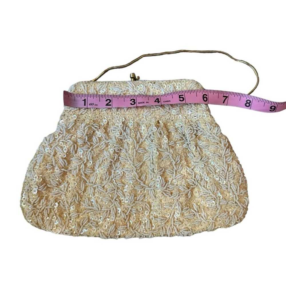 Vintage La Regale Beaded Purse Mini Bag Sequin Cr… - image 5