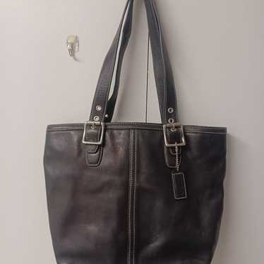 Vintage Coach Leather Bag Black - image 1