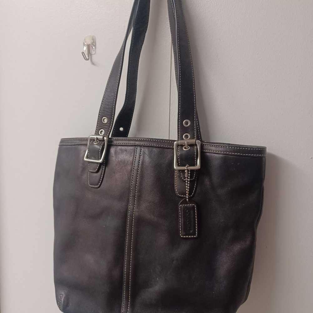 Vintage Coach Leather Bag Black - image 2