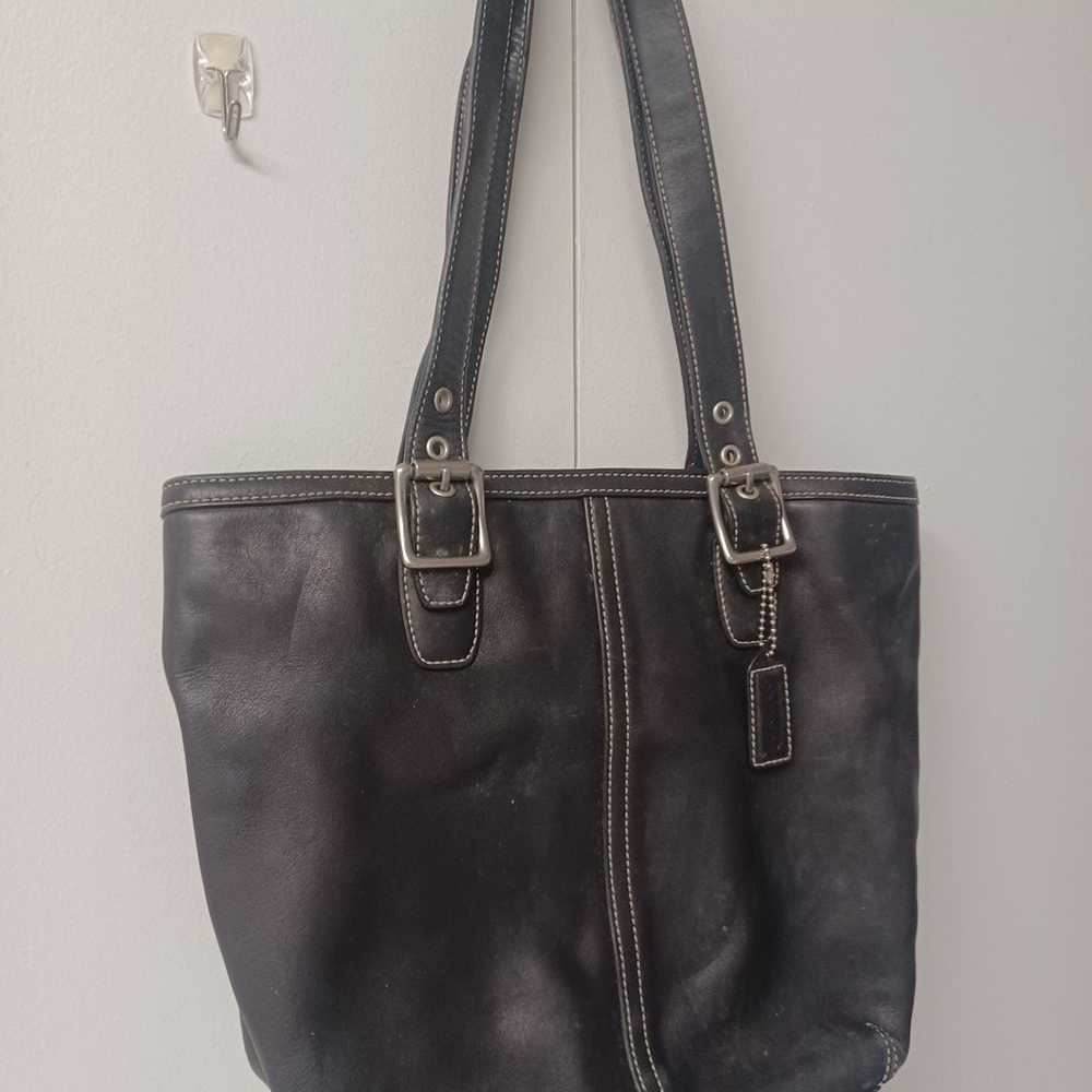 Vintage Coach Leather Bag Black - image 3