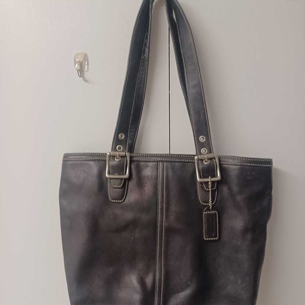 Vintage Coach Leather Bag Black - image 4