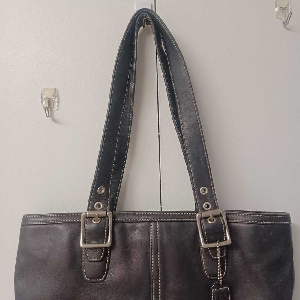 Vintage Coach Leather Bag Black - image 6