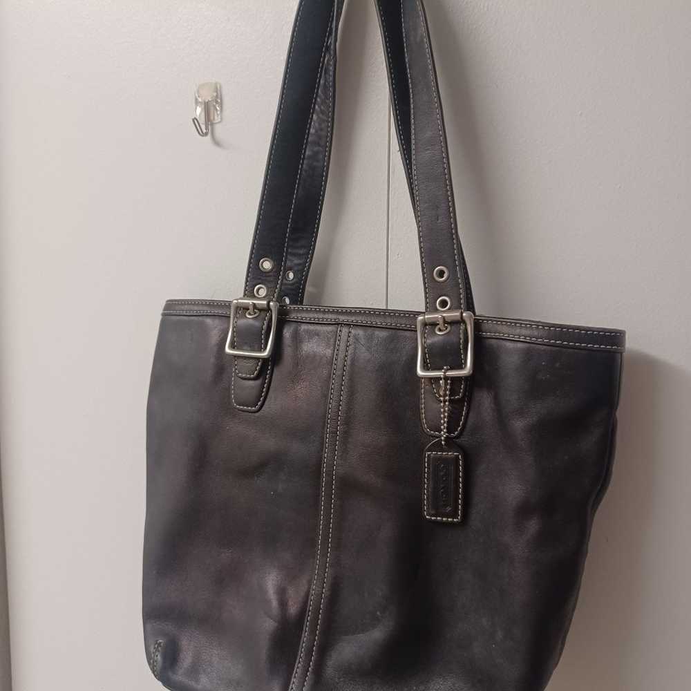 Vintage Coach Leather Bag Black - image 7