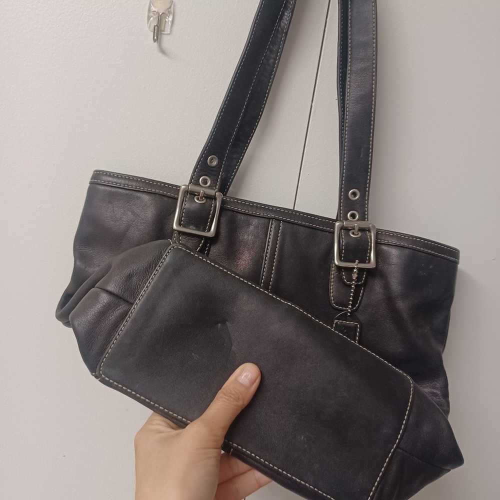 Vintage Coach Leather Bag Black - image 8