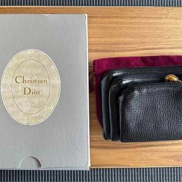 DIOR Cosmetic Pouch Black Dior Pouch Vintage Vint… - image 1