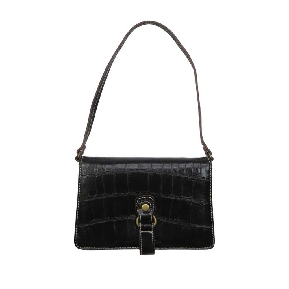 Y2K Nine West Vintage Black Alligator Mini Bag Fa… - image 1