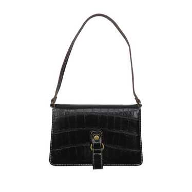 Y2K Nine West Vintage Black Alligator Mini Bag Fa… - image 1