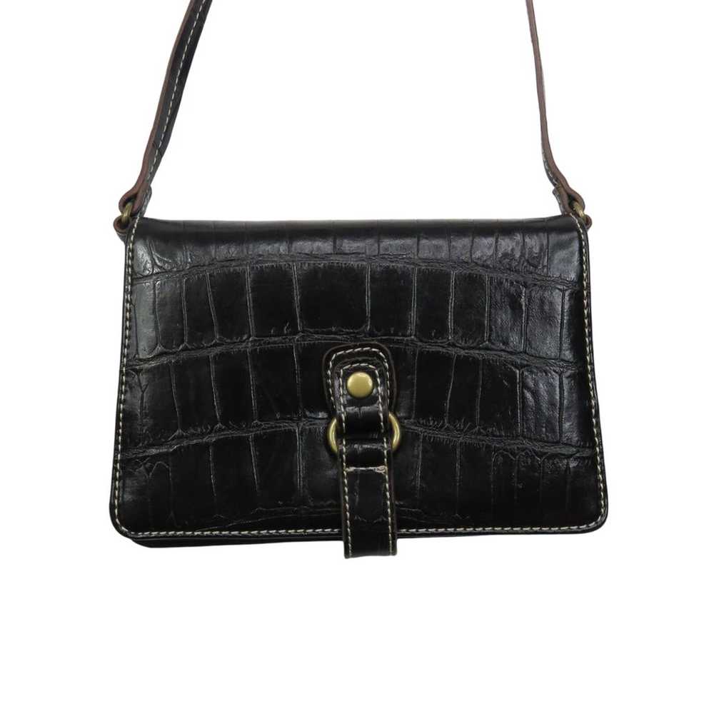 Y2K Nine West Vintage Black Alligator Mini Bag Fa… - image 2