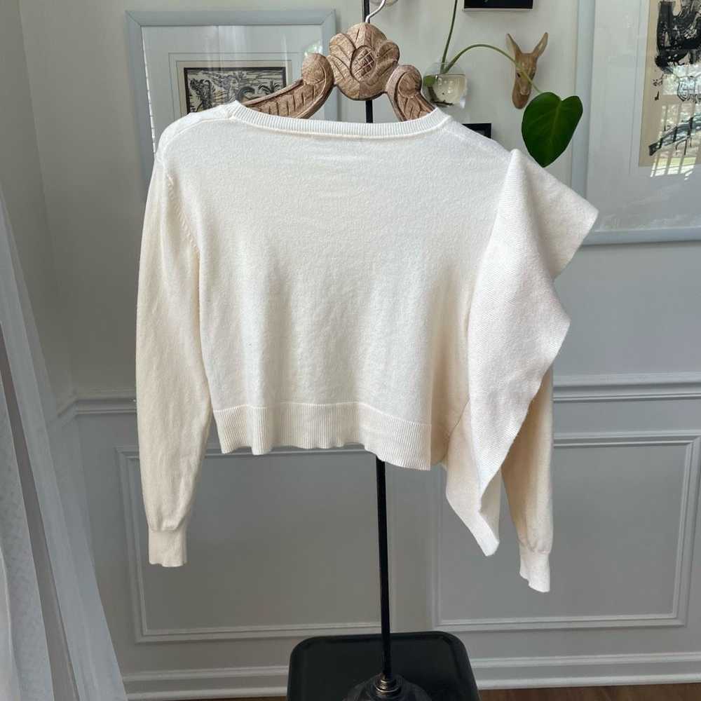 Zara Zara Vanilla Side Ruffle Knit Crop Top Sweat… - image 6