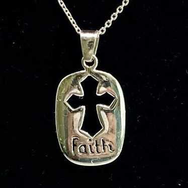 Sterling Silver ANF Sterling 925 Silver Cross “Fa… - image 1