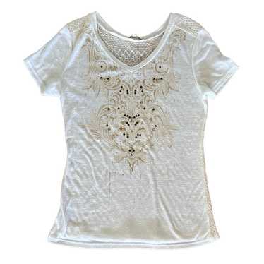 Miss Me Miss Me Women’s L Cream Shirt Faux Embroi… - image 1