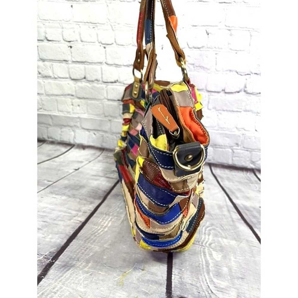 Large Patchwork Multicolor Hobo Tote Slouch Bag Y… - image 7