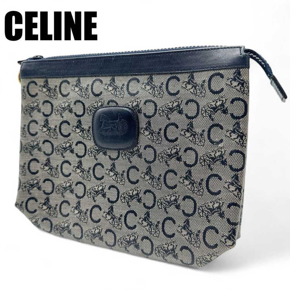 CELINE Celine Pouch Gray Navy C Macadam M07 Small… - image 1