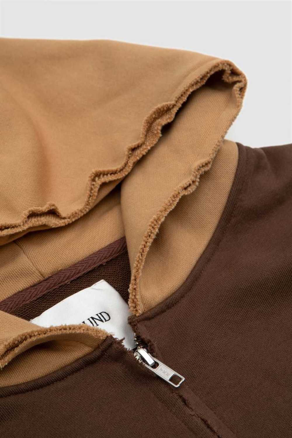 Vintage Quarter Zip Two Tone Hoodie - Brown/Tan - image 3