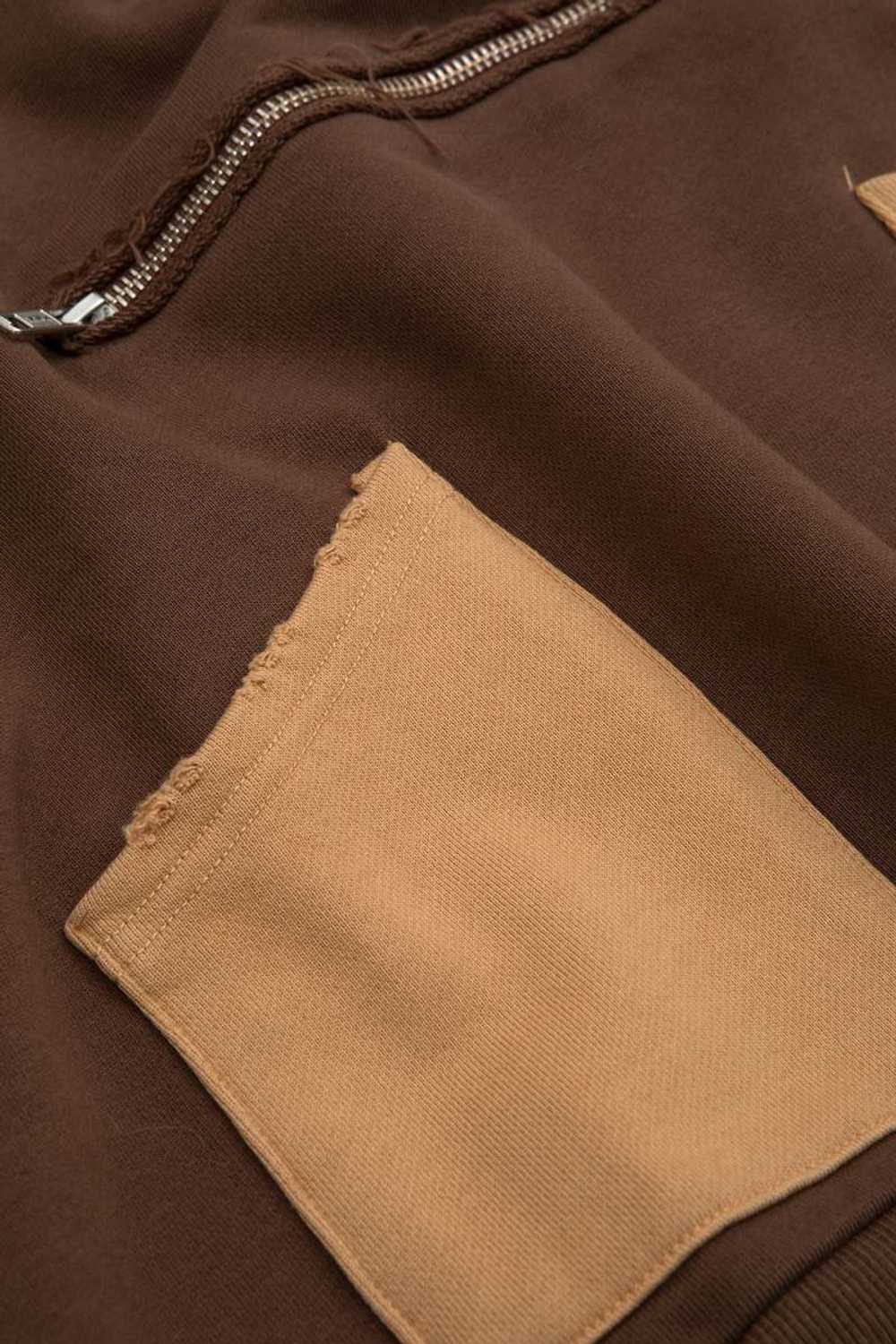 Vintage Quarter Zip Two Tone Hoodie - Brown/Tan - image 4