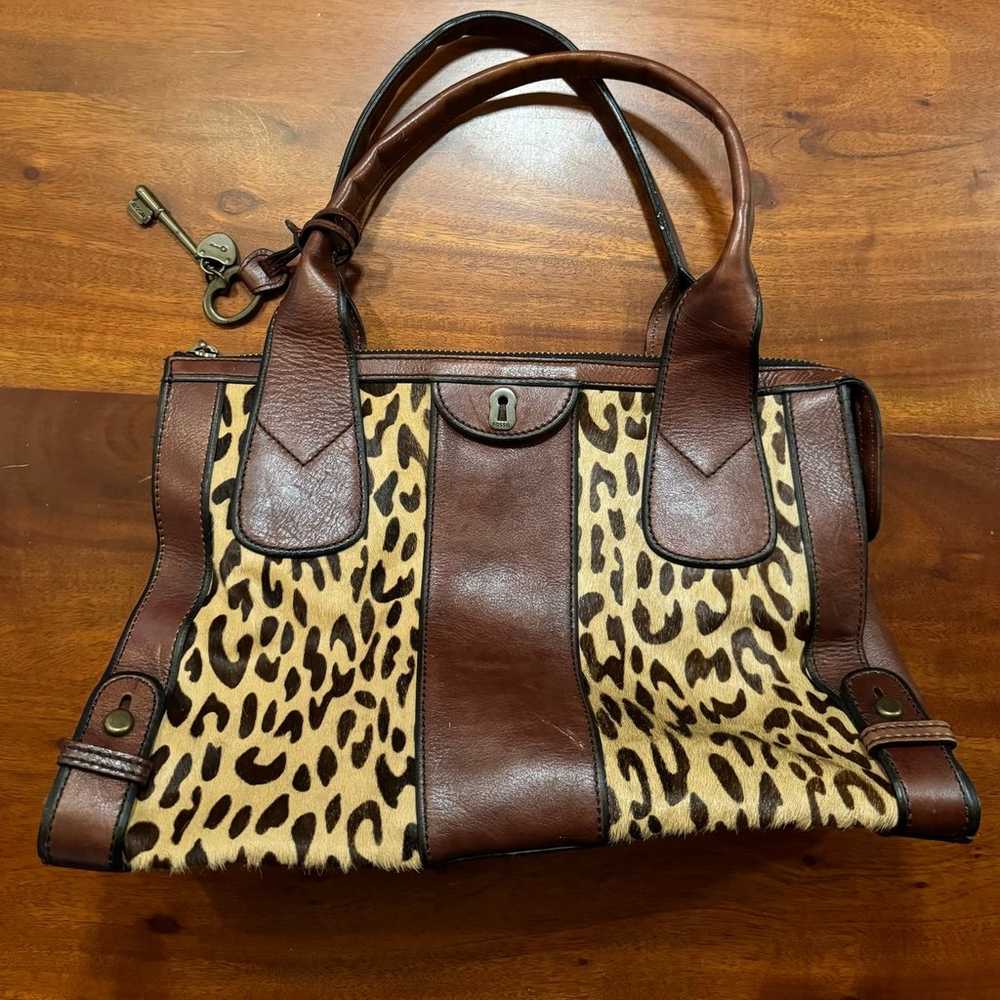 FOSSIL Vintage Reissue Weekender Cheetah Animal P… - image 1