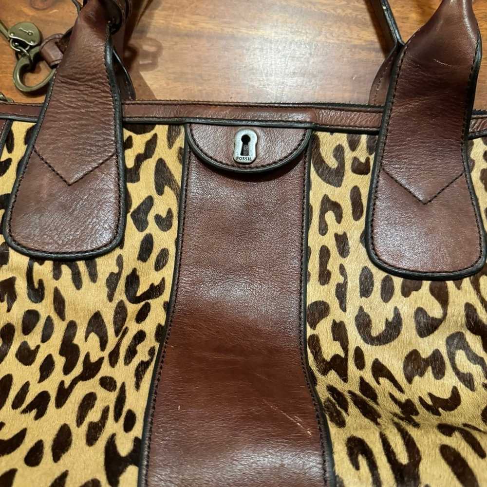 FOSSIL Vintage Reissue Weekender Cheetah Animal P… - image 2