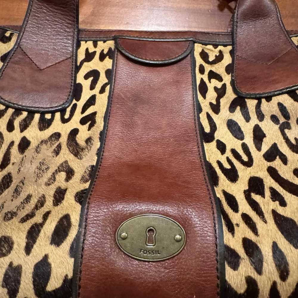 FOSSIL Vintage Reissue Weekender Cheetah Animal P… - image 7