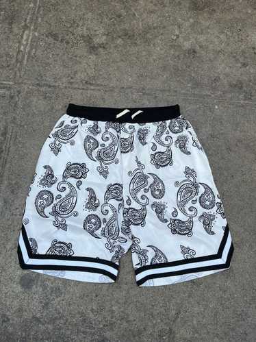 Streetwear × Vintage Paisley Shorts White/Black