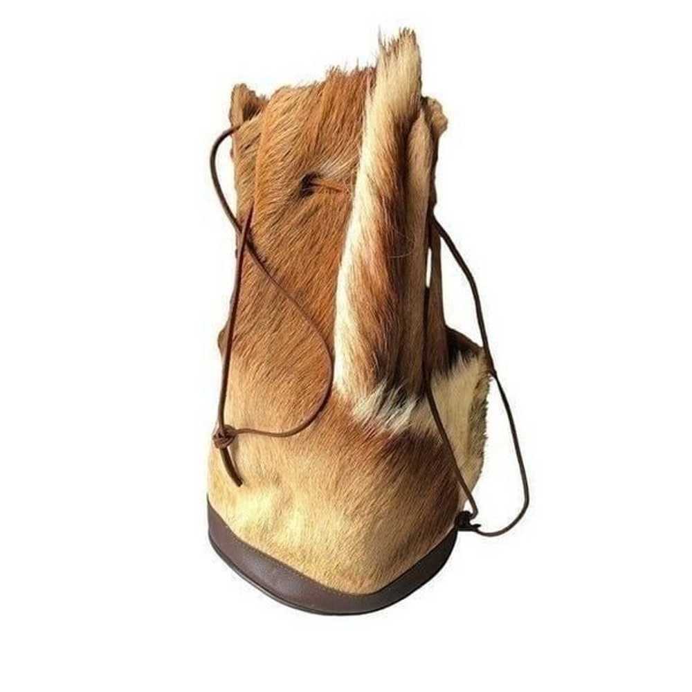 Vintage Dear Skin Backpack Bucket Bag - image 2