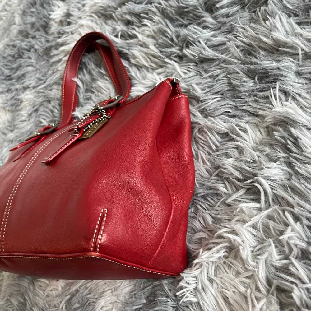 Vintage Coach Legacy Ruby Red Leather Hand Bag / … - image 12