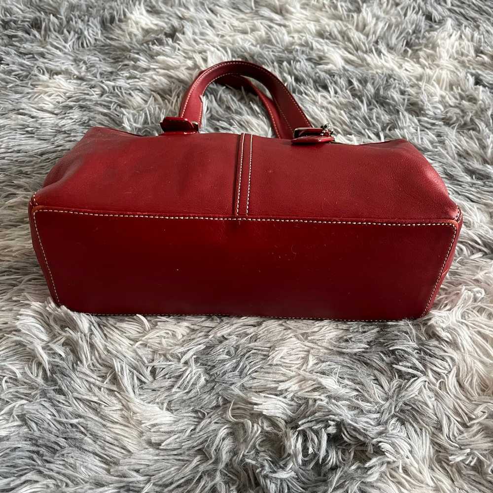 Vintage Coach Legacy Ruby Red Leather Hand Bag / … - image 8