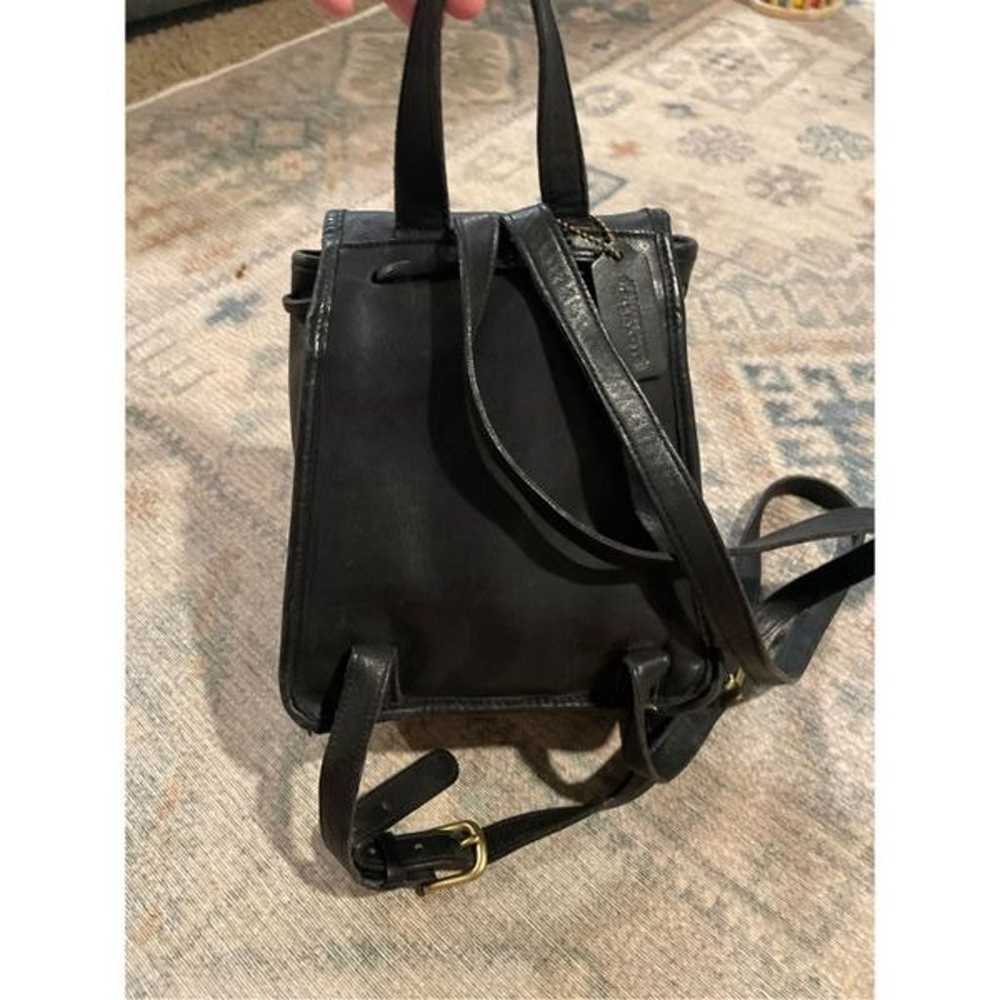 Vintage Coach Womens Black Leather Daypack Drawst… - image 2