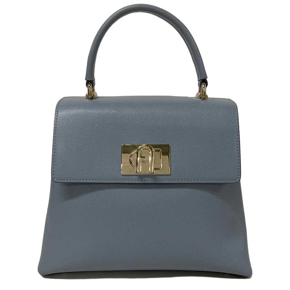 Auth FURLA - Light Blue Leather Handbag - image 1